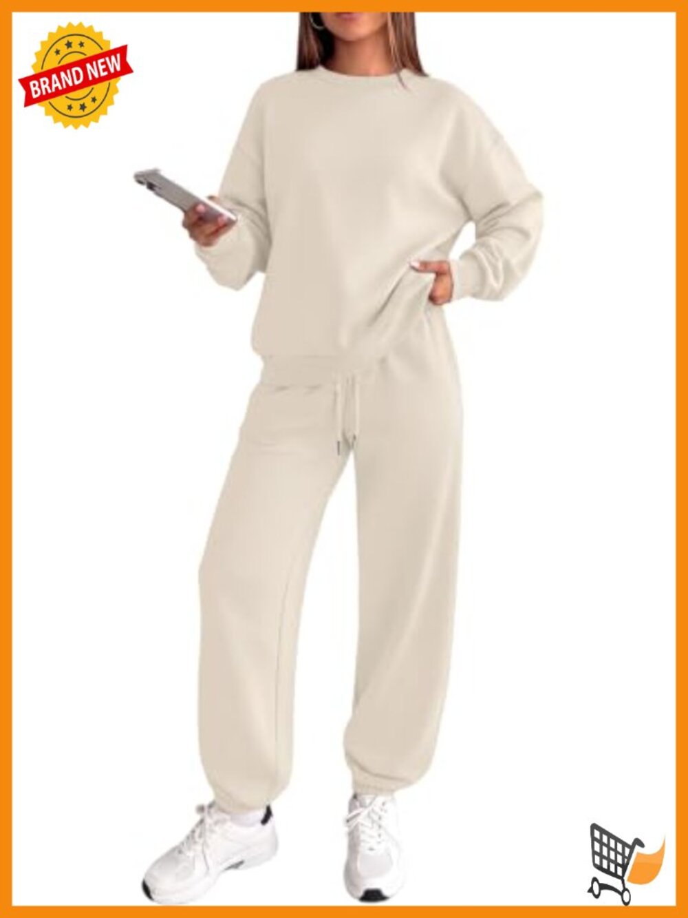 WIHOLL Women's 2 Piece Sweatsuit Set Crewneck Sweatshirt Jogger Pants Lounge